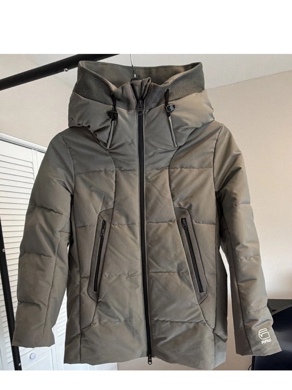 G-Star Hooded Olive Puffer Coat